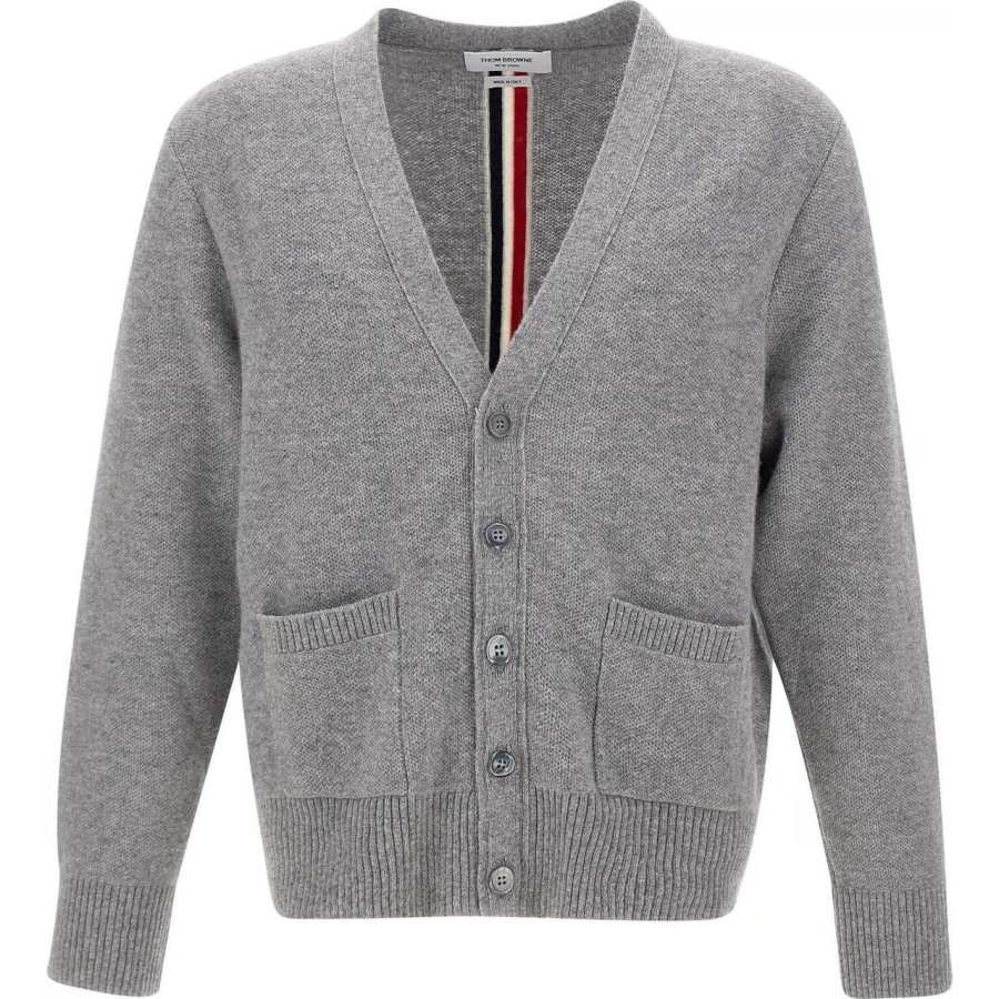 THOM BROWNE THOM BROWNE Striped Long-Sleeved Cardigan