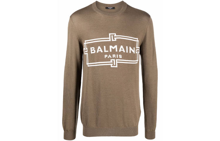 BALMAIN BALMAIN Sweaters Men's Brown Crew Neck Moderate Other