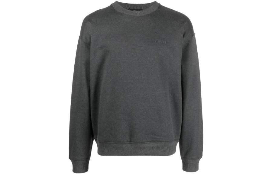 VERSACE Cashmere Sweaters Men's Gray Crew Neck Moderate