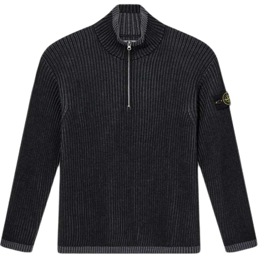 STONE ISLAND Logo Patch High Neck Knitted Jumper