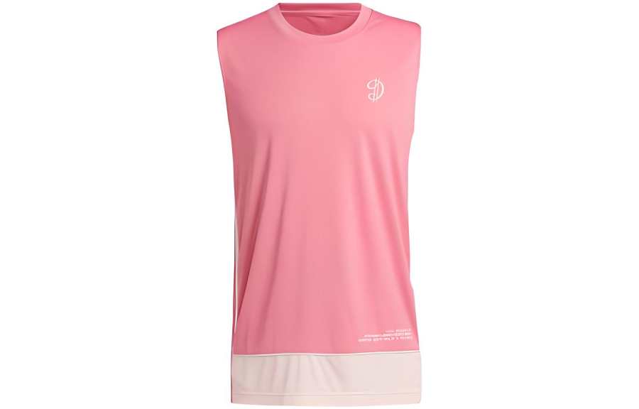 Adidas Adidas Tank Tops Men's Rose Red Crew Neck Straight Fit