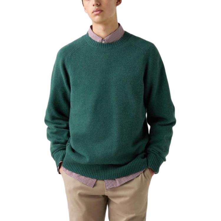 UNIQLO Sweaters Unisex Green Crew Neck Moderate Other