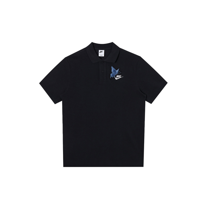 Nike Nike Polo Shirts Men's Black Polo Collar Moderate Straight Fit