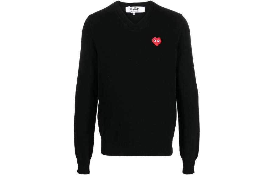 CDG Play CDG Play Sweaters Men's Black V Neck Moderate