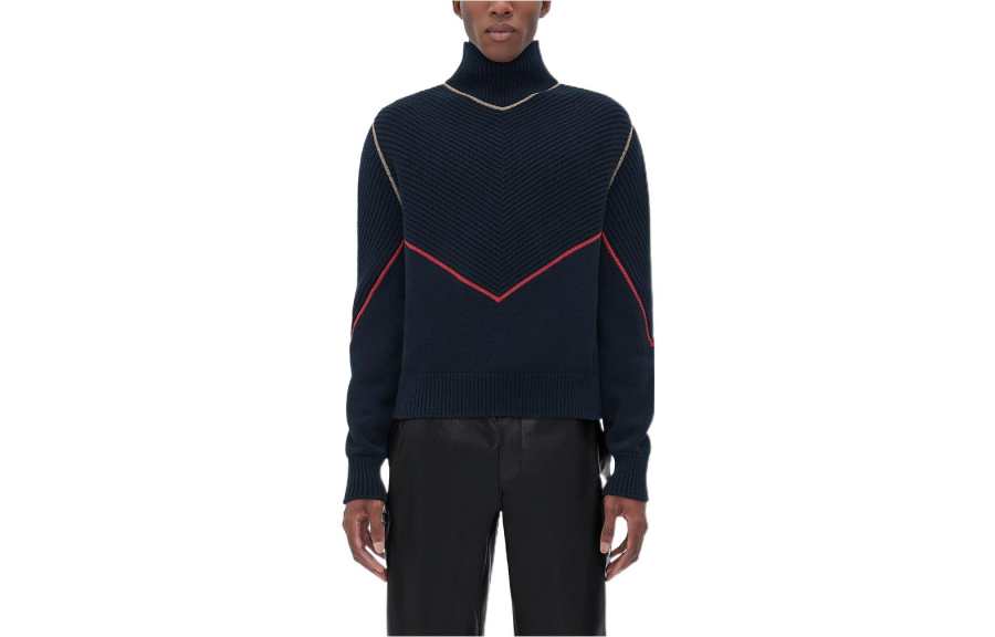 Bottega Veneta Cashmere Sweaters Men's Blue Turtleneck Moderate