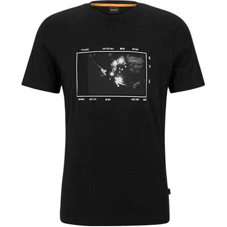 HUGO BOSS T Shirts Men's Black Crew Neck Moderate Straight Fit