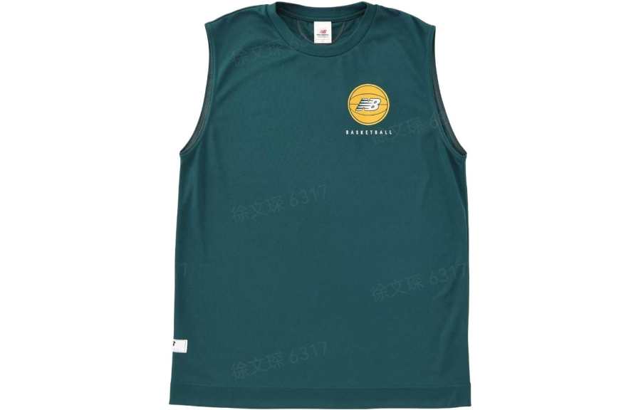 New Balance New Balance Tank Tops Men's Green Crew Neck Straight Fit