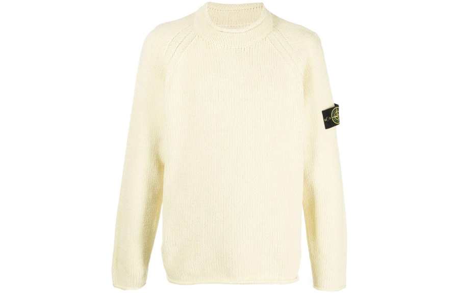 STONE ISLAND Sweaters Men's Beige Yellow Crew Neck Moderate Other