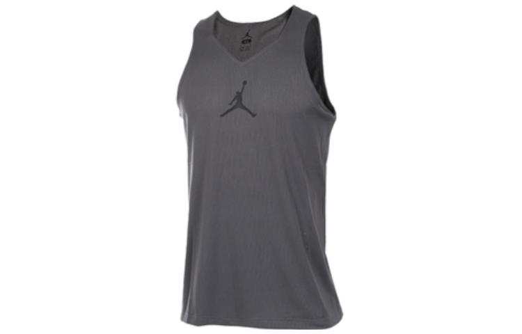 Jordan Jordan Flight Tank Tops Men's Gray Crew Neck Moderate Straight Fit