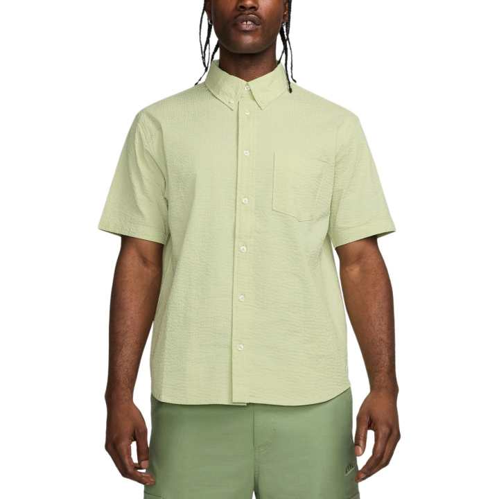 Nike Nike Life Men's Short Sleeve Seersucker Button Down Shirt Men's Olive Green