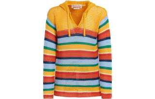MARNI Crochet Knit Striped Hoodie