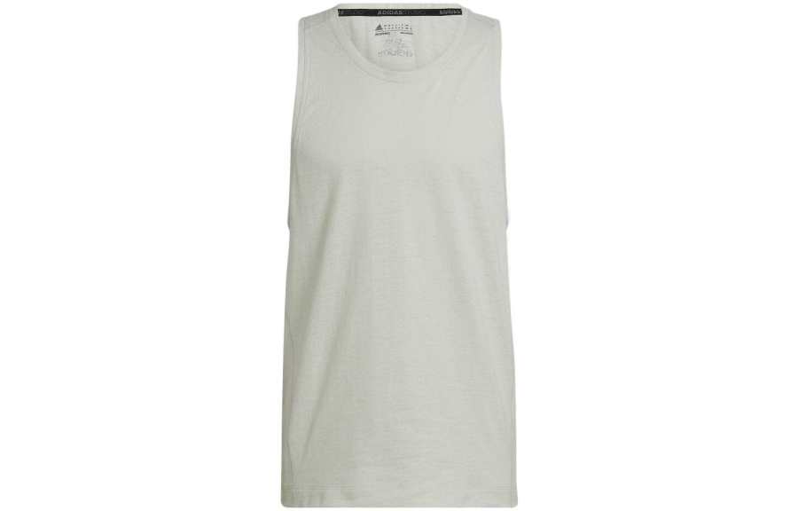 Adidas Adidas Tank Tops Men's Gray White Crew Neck Straight Fit