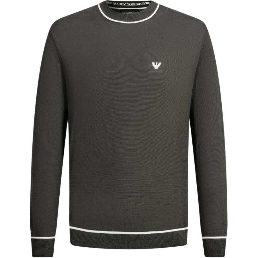 EMPORIO ARMANI Logo-jacquard Virgin Wool Sweater