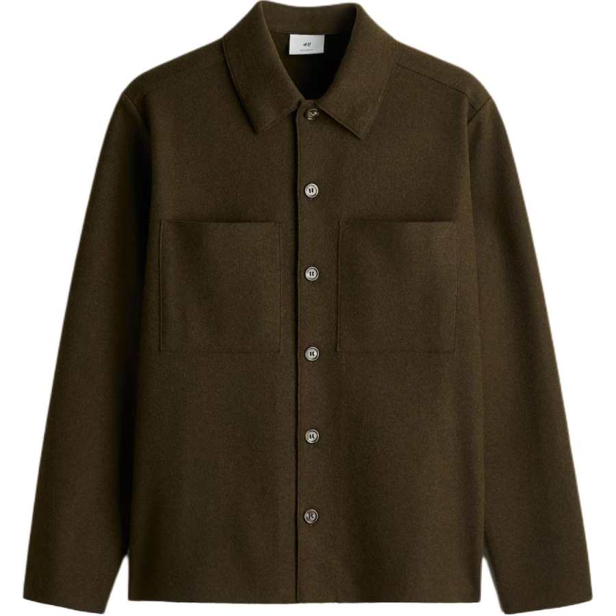H&M Shirt Men's Dark Khaki Green