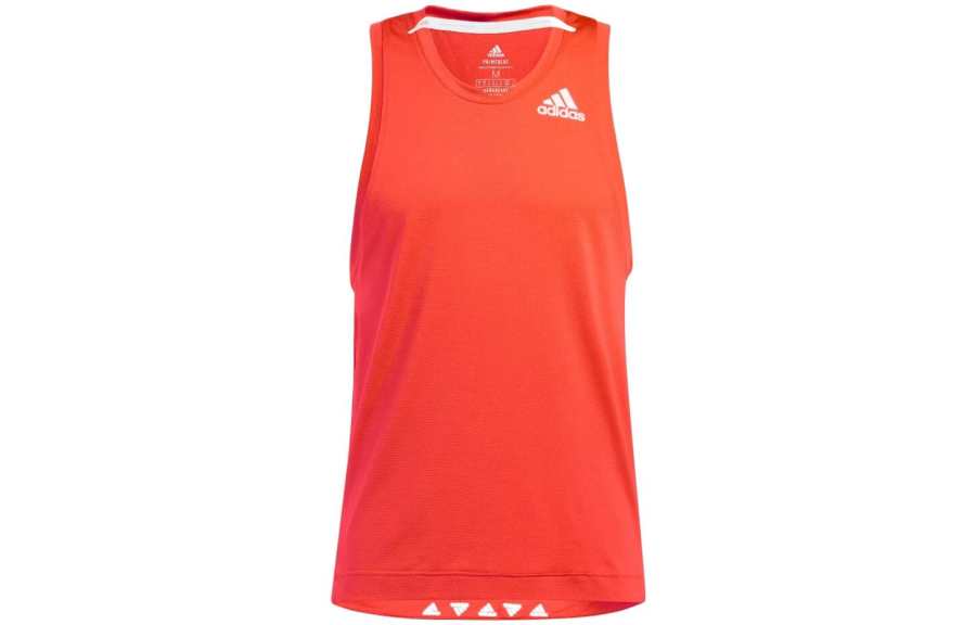 Adidas Adidas Tank Tops Men's Red Crew Neck Straight Fit