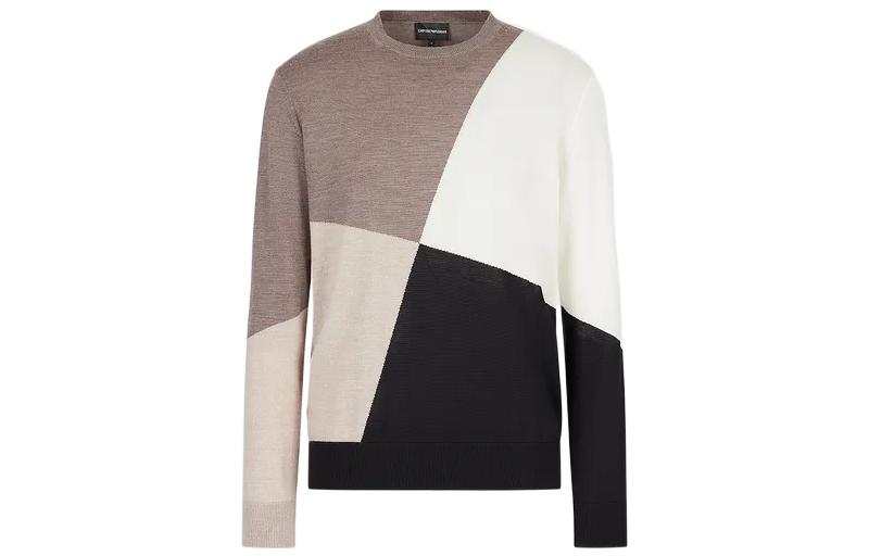 EMPORIO ARMANI Sweaters Men's Brown Crew Neck Moderate Other