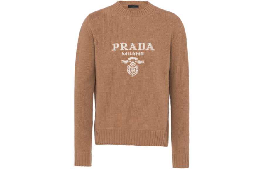 PRADA PRADA Logo intarsia Cashmere wool Jumper