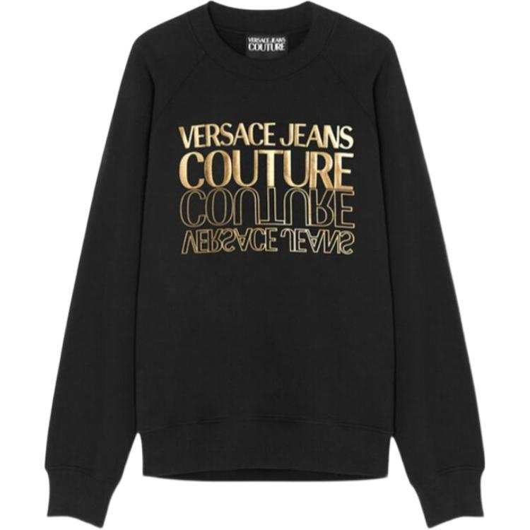 VERSACE JEANS COUTURE Versace metallic logo-print cotton sweatshirt