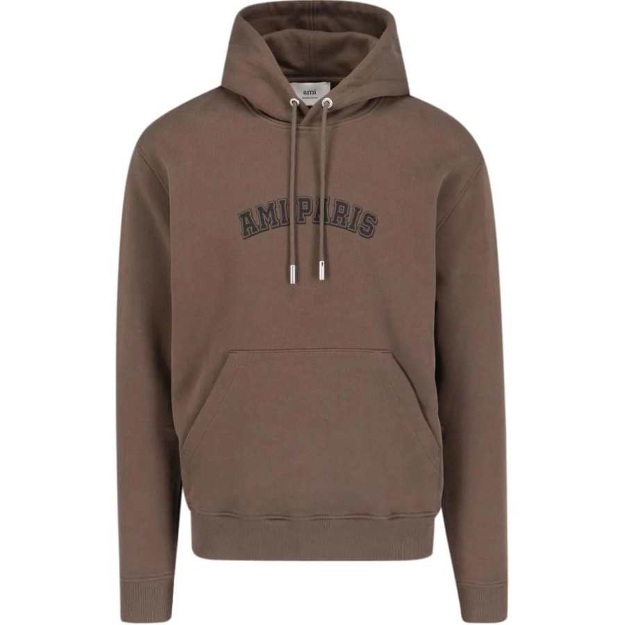 AMIPARIS Ami Paris Logo Printed Drawstring Hoodie