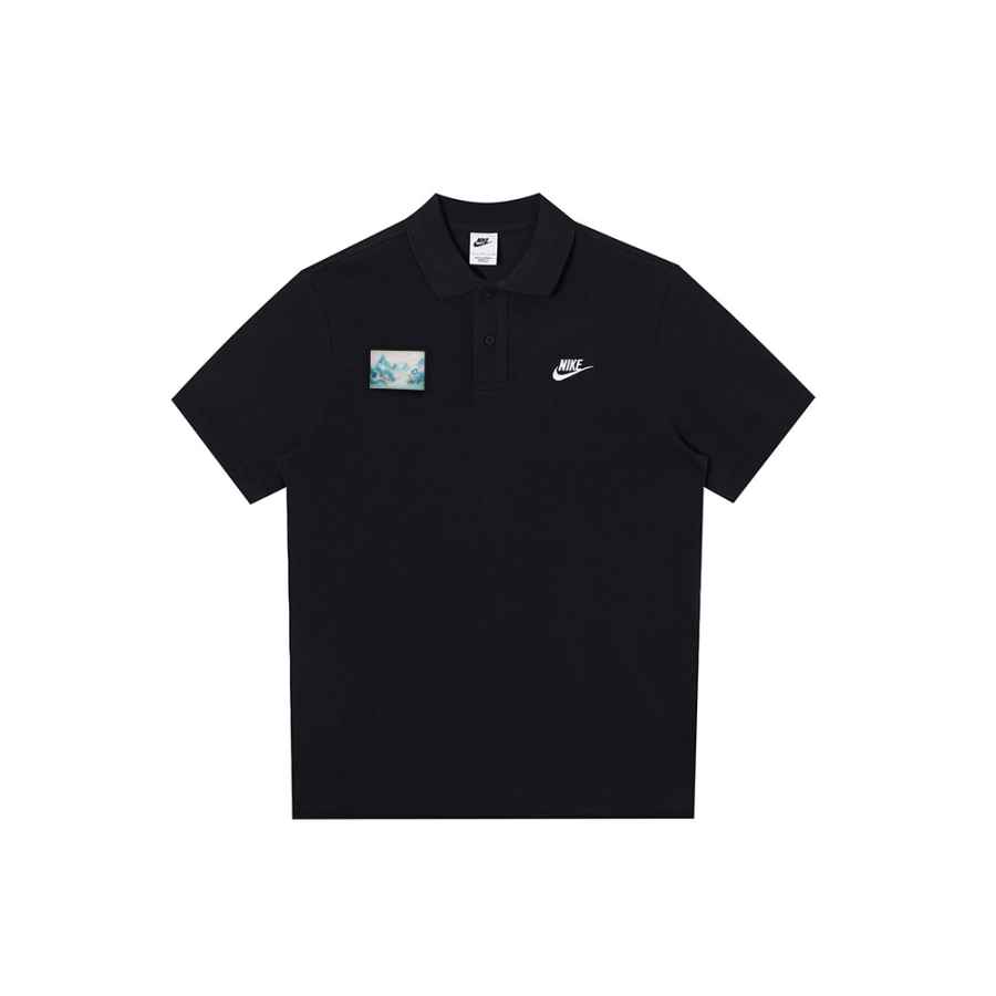 Nike Nike Polo Shirts Men's Black Polo Collar Moderate Straight Fit