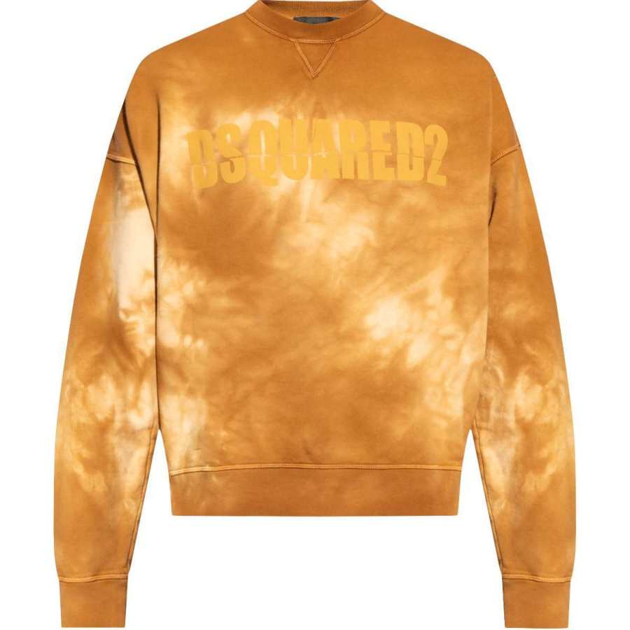 DSQUARED 2 DSQUARED 2 Logo Printed Tie Dyed Crewneck Sweatshirt