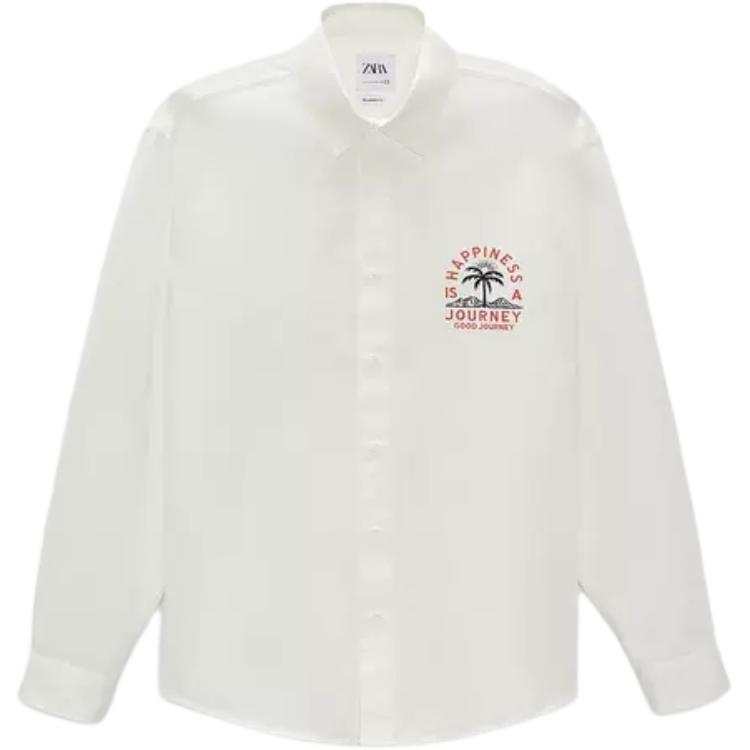 ZARA ZARA Shirts Men's White Lapel Moderate Other