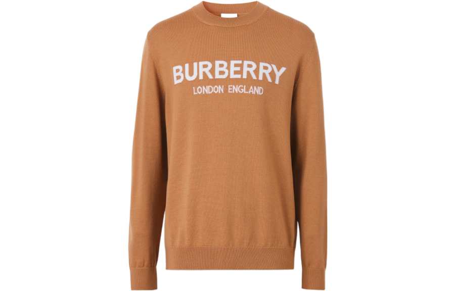 Burberry Logo Intarsia Wool Blend Sweater