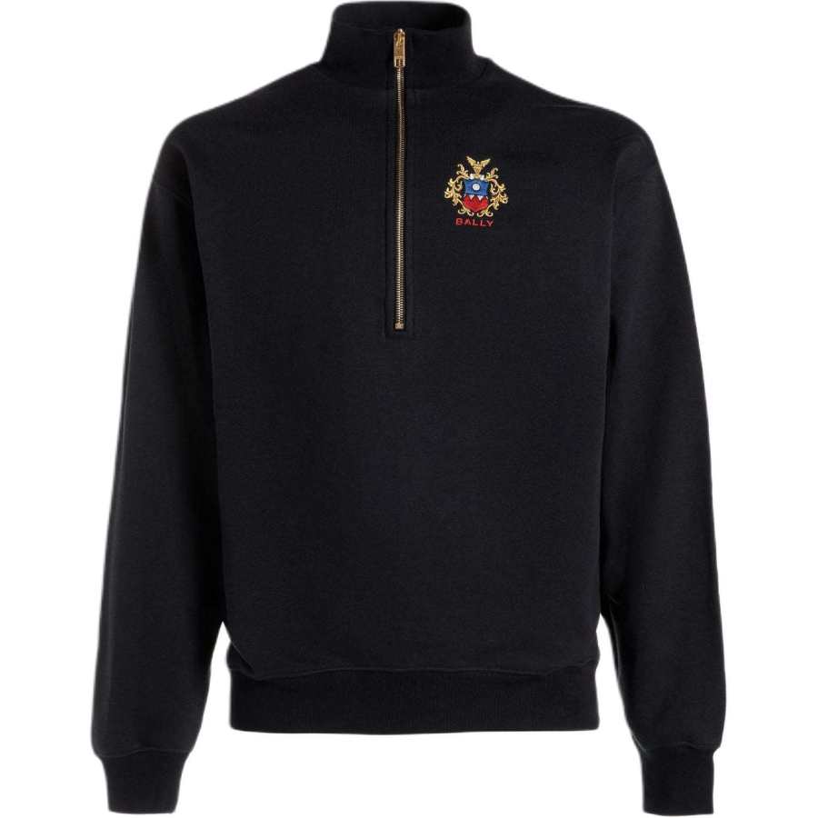 BALLY Bally logo-embroidered half-zip sweatshirt