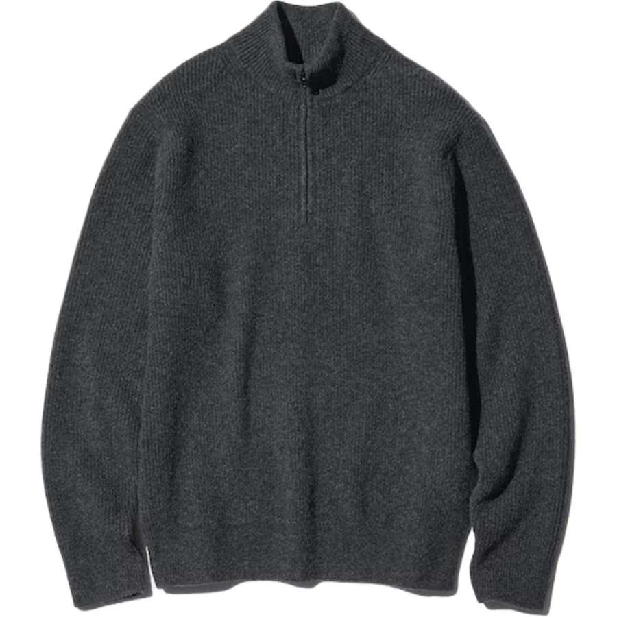 UNIQLO Sweaters Men's Dark Gray Stand Collar Moderate Other