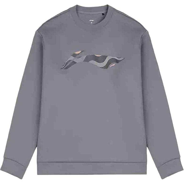 Li-Ning Li Ning Sweatshirts Men's Gray Crew Neck Moderate Regular