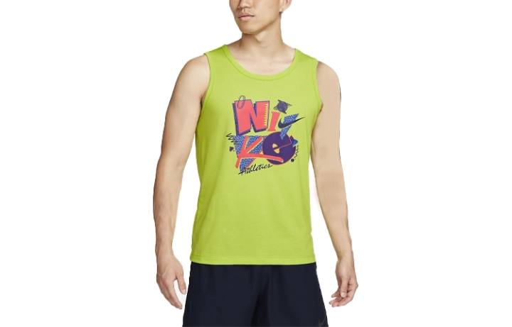 Nike Nike Tank Tops Men's Green Crew Neck Moderate Straight Fit