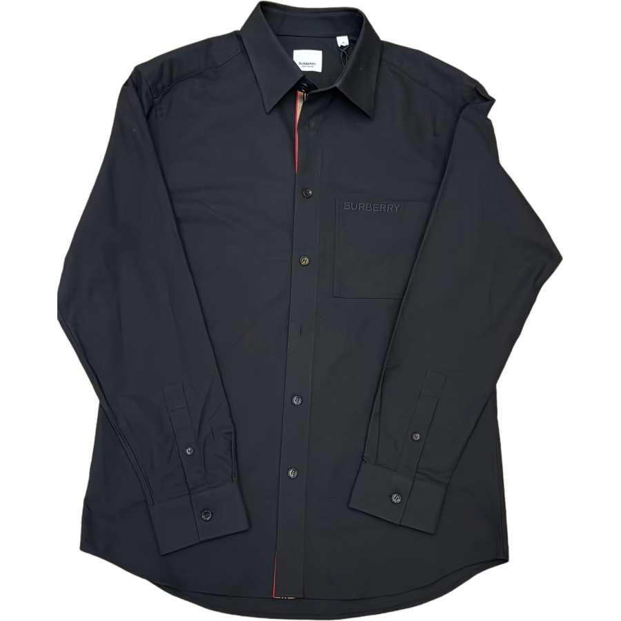 Burberry Shirts Men's Black Lapel Moderate Other