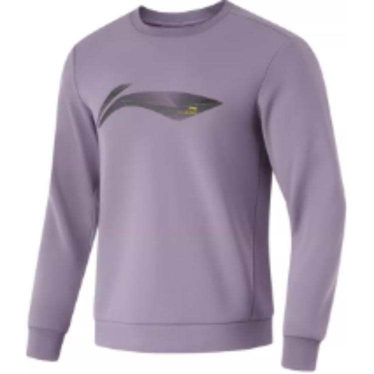 Li-Ning Li Ning Fitness Series Letter Crew Neck Fleece Lined Thermal Loose Fit Comfortable Long Sleeved Sweatshirt Men's