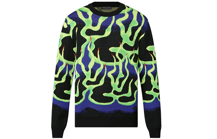 LOUIS VUITTON Louis Vuitton 2010s flame-knit wool sweater