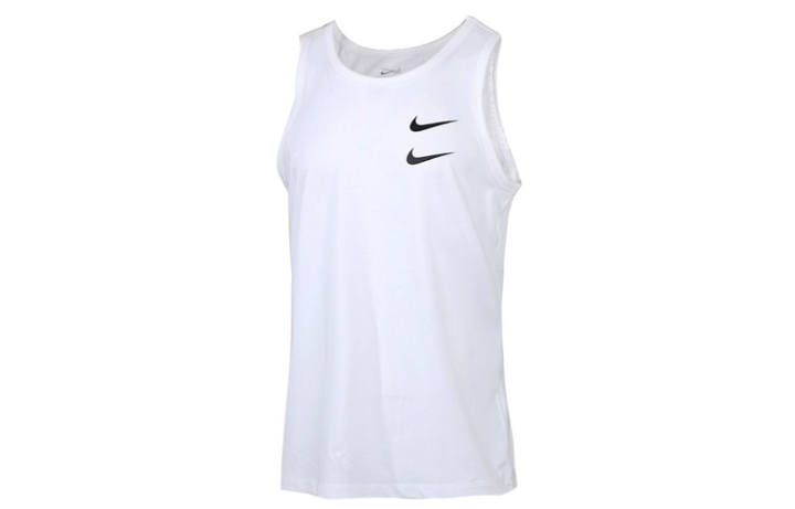 Nike Nike Tank Tops Men's White Crew Neck Moderate Racerback