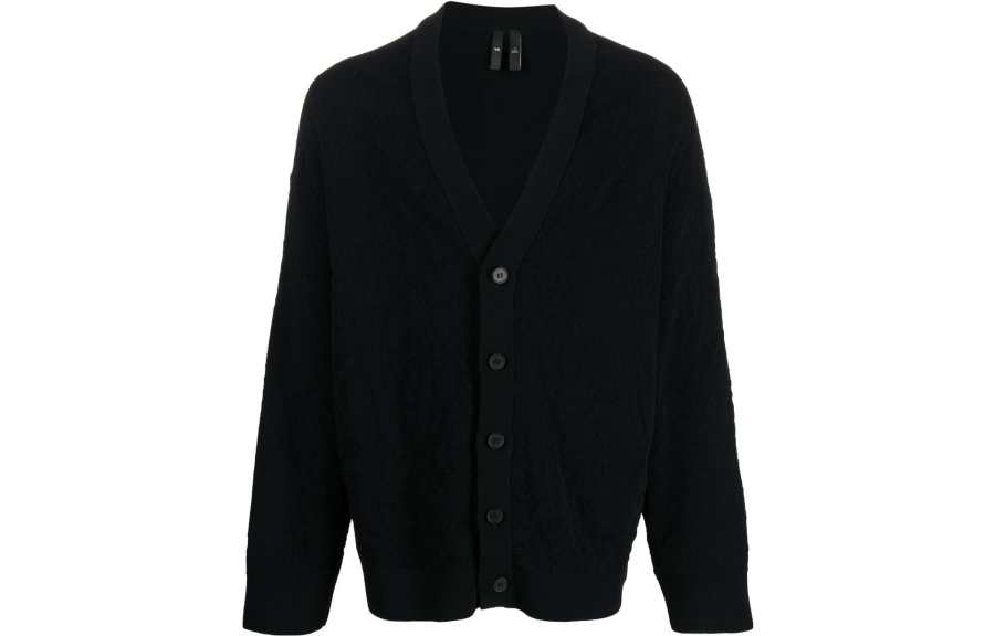 Y-3 Y 3 Sweaters Men's Black V Neck Moderate Cardigan