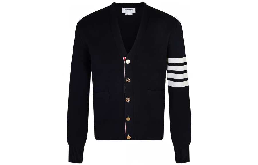THOM BROWNE THOM BROWNE 4 Bar V Neck Cardigan