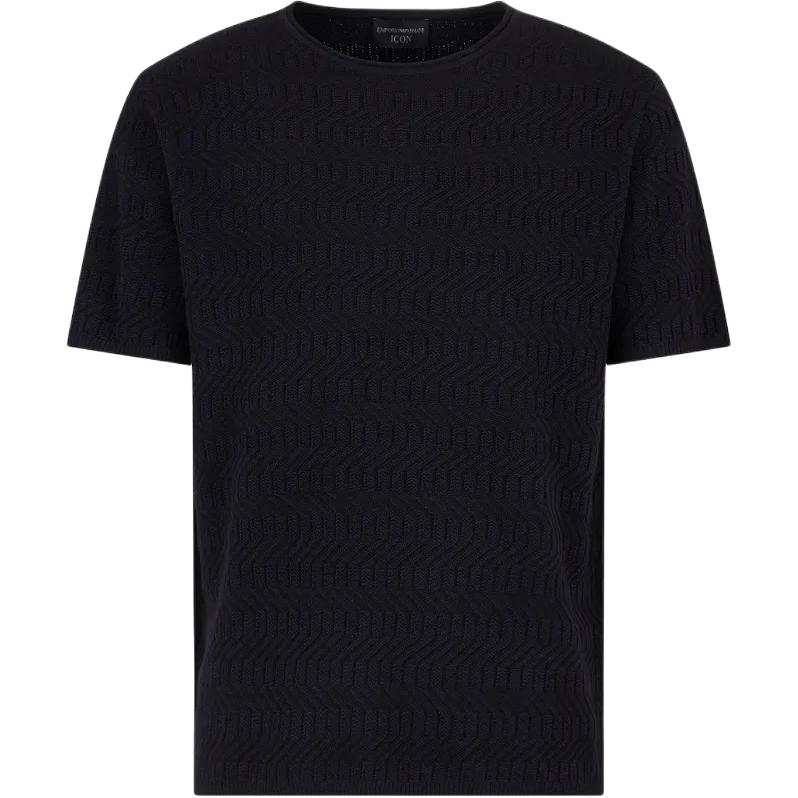 Emporio Armani Zigzag Pattern Short-Sleeved Sweater