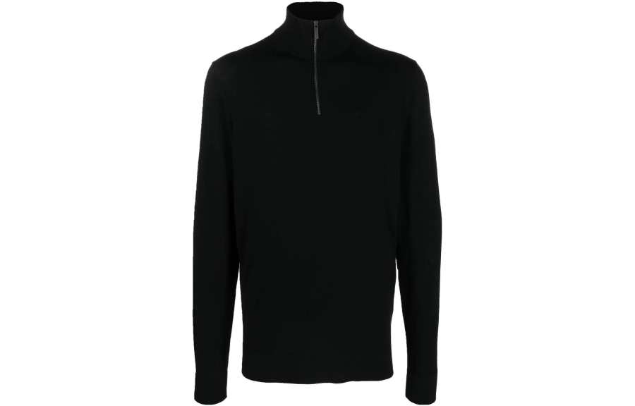 Calvin Klein Embroidered-logo Wool Zip-up Jumper