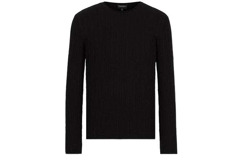 EMPORIO ARMANI SS22 Slim Fit Knitwear Men's Black