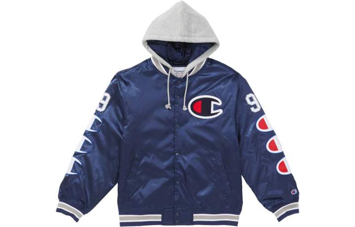 Supreme Supreme Champion Hooded Satin Varsity Jacket