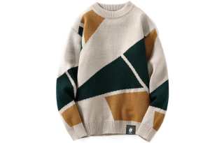 BEENTRILL Sweaters Unisex Khaki Crew Neck Thickened Other