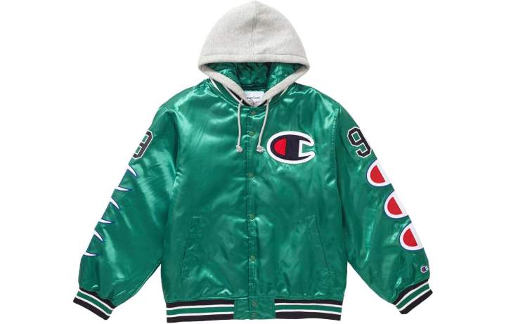 Supreme Supreme Champion Hooded Satin Varsity Jacket