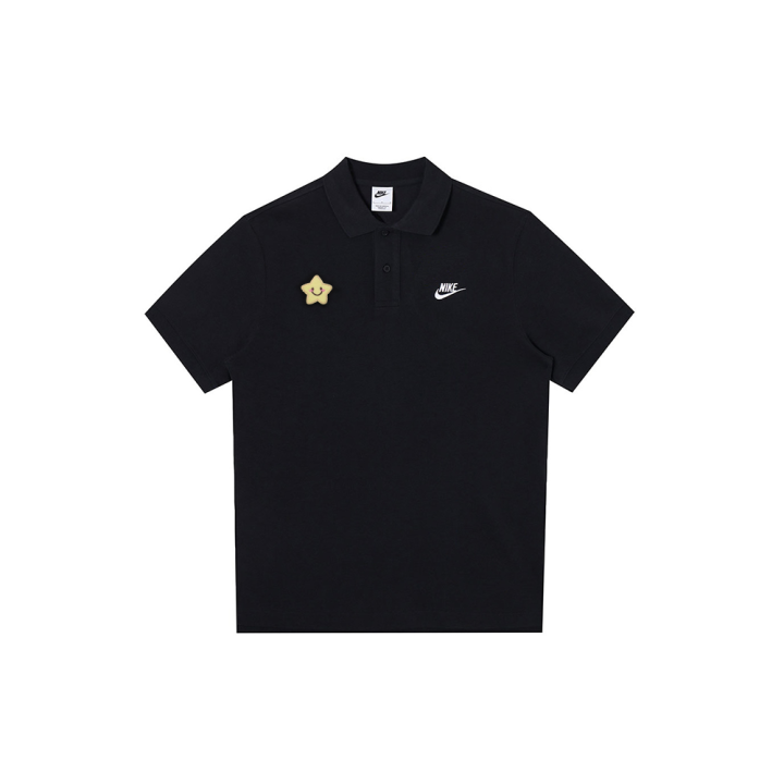 Nike Nike Polo Shirts Men's Black Polo Collar Moderate Straight Fit