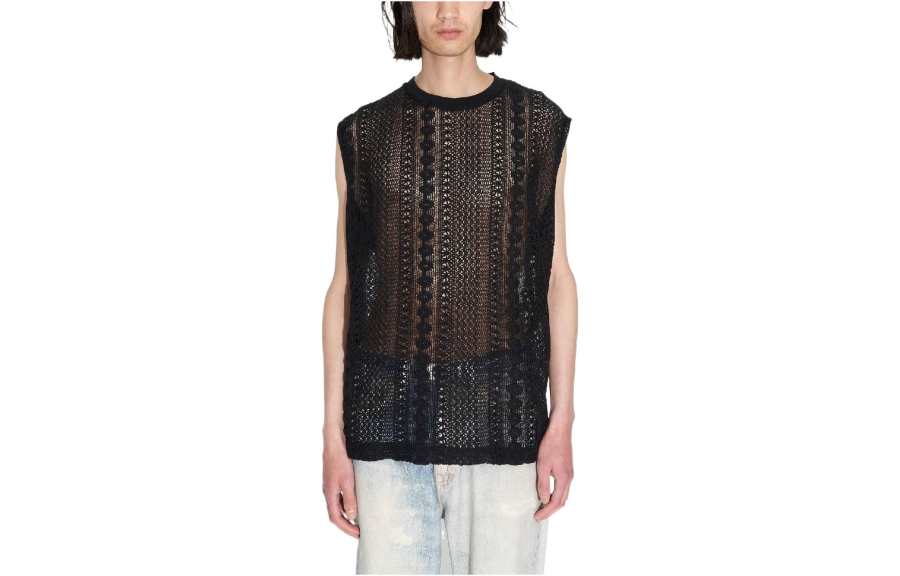 OUR LEGACY Tank Tops Men's Black Crew Neck Thin Straight Fit