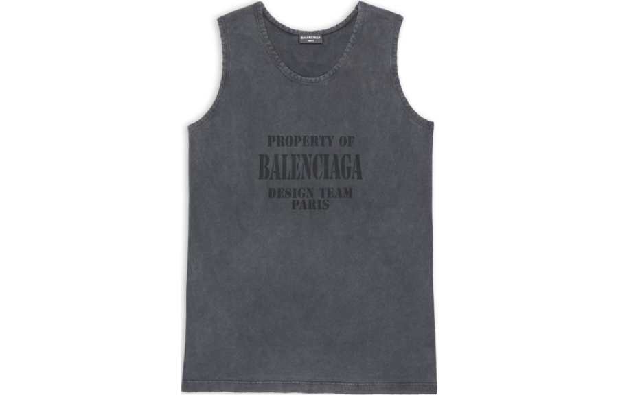Balenciaga Tank Top Loose Fit Men's Black