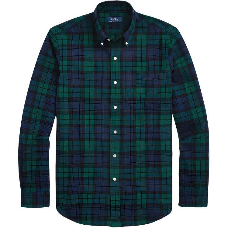 Polo Ralph Lauren FW24 Shirt Classic Version Men's Dark Blue Green Multicolor