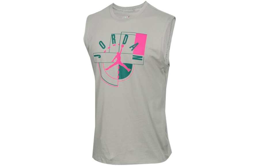 Jordan Jordan Tank Tops Men's Gray Crew Neck Moderate Straight Fit
