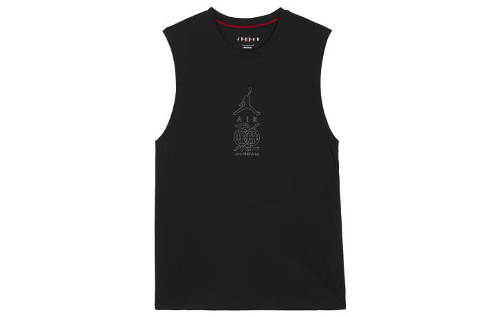 Jordan Jordan Dongdan Tank Tops Men's Black Crew Neck Thin Straight Fit