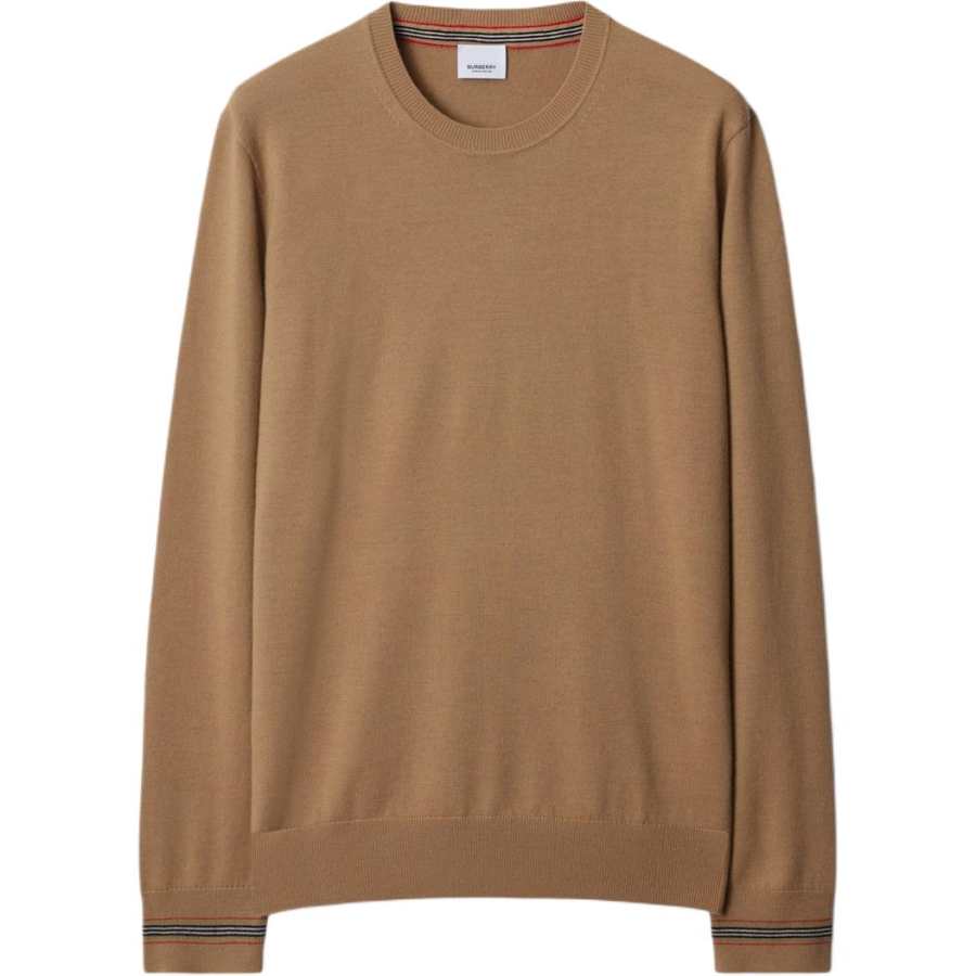 Burberry Sweaters Men's Camel Crew Neck Moderate